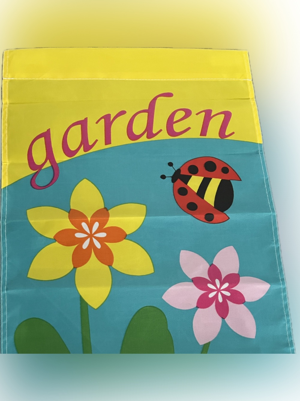 💥Garden Flag Ladybug Floral Top Pocket Double Sided Outdoor Spring Decor